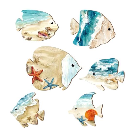 6Pcs Wood Wall Art Ocean Theme High-Definition Printed Fish Decor Set Waterproof Decoration for Living Room Bathroom Balcony Beach House Decor Sets
6Pcs Wood Wall Art Ocean Theme High-Definition Printed Fish Decor Set Waterproof Decoration for Living Room Bathroom Balcony Beach House Decor Sets