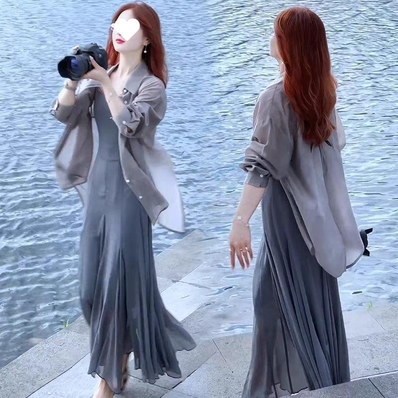 Women s 2026 Summer Stylish Slimming Sun Protection Two-Piece: Shirt with Slip Dress Long Dress Set S (80-95 lbs)
Women s 2026 Summer Stylish Slimming Sun Protection Two-Piece: Shirt with Slip Dress Long Dress Set S (80-95 lbs)