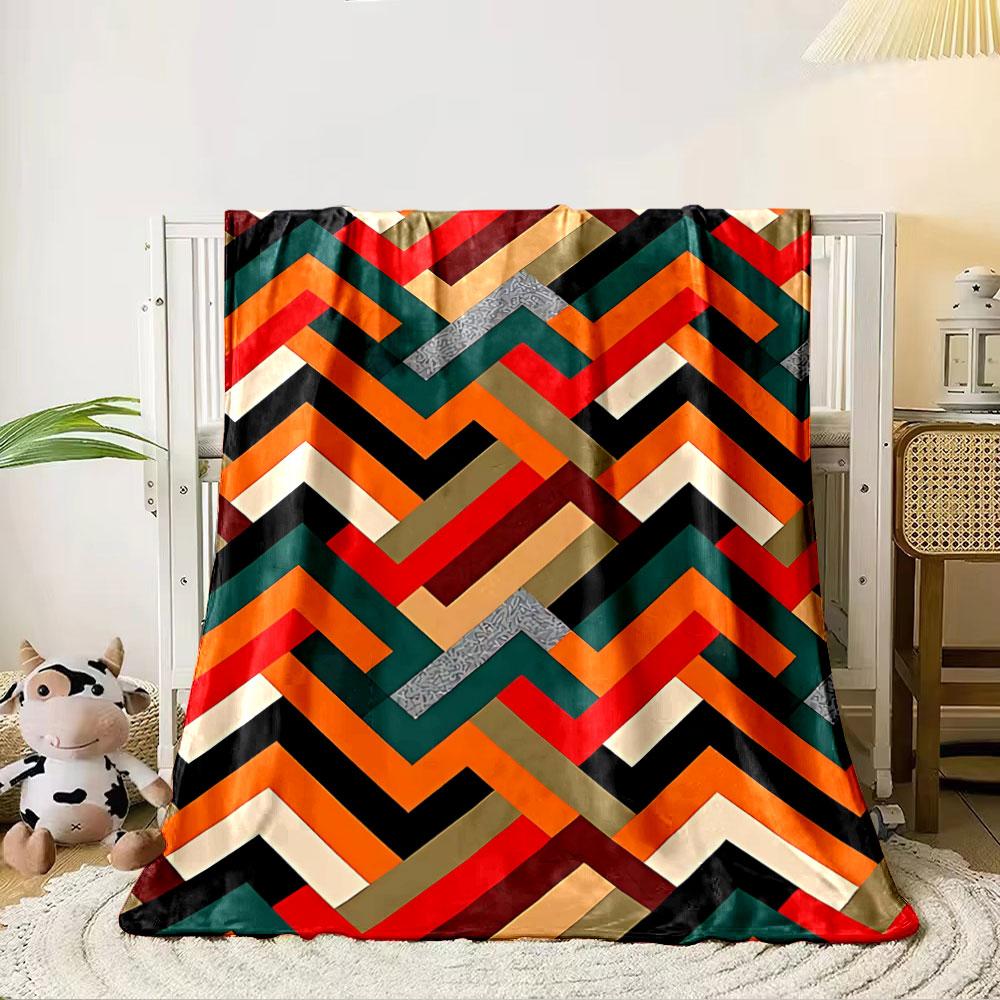Zigzag pattern with multicolored stripes arranged in interlocking shapes. for all seasons blanket lunch break throw gift 80cm x 120cm
Zigzag pattern with multicolored stripes arranged in interlocking shapes. for all seasons blanket lunch break throw gift 80cm x 120cm
