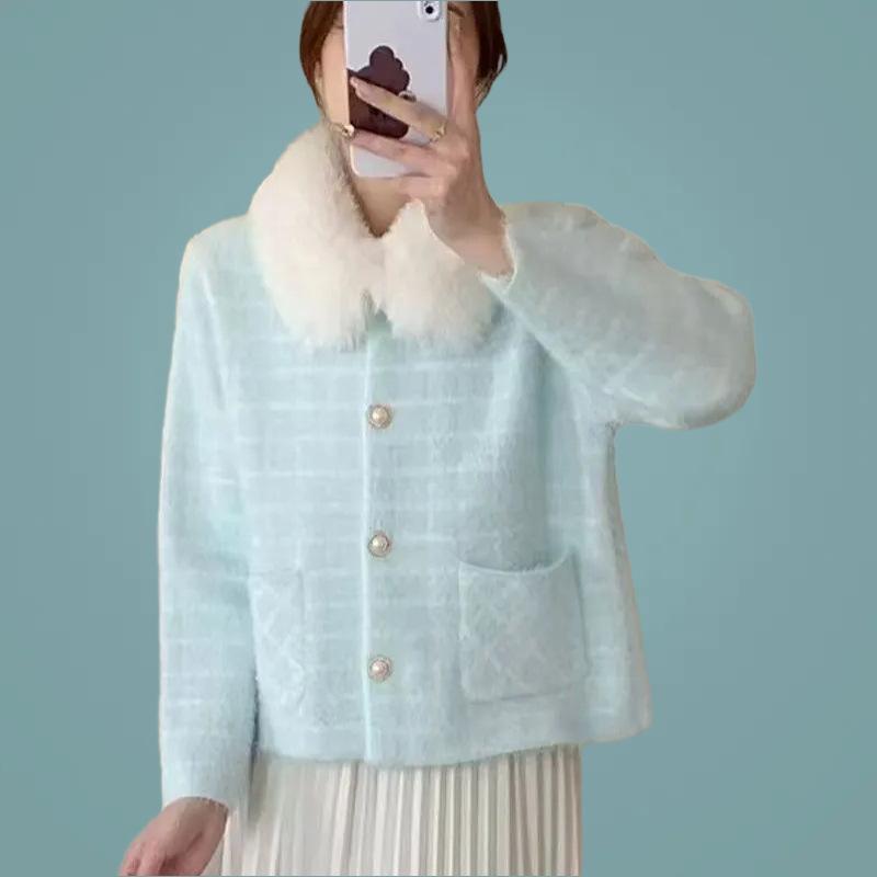 Осенне-зимнее шерстяное пальто с меховым воротником большого размера свободное пальто с темпераментом для полной сестры кардиган топ One size синий
Осенне-зимнее шерстяное пальто с меховым воротником большого размера свободное пальто с темпераментом для полной сестры кардиган топ One size синий