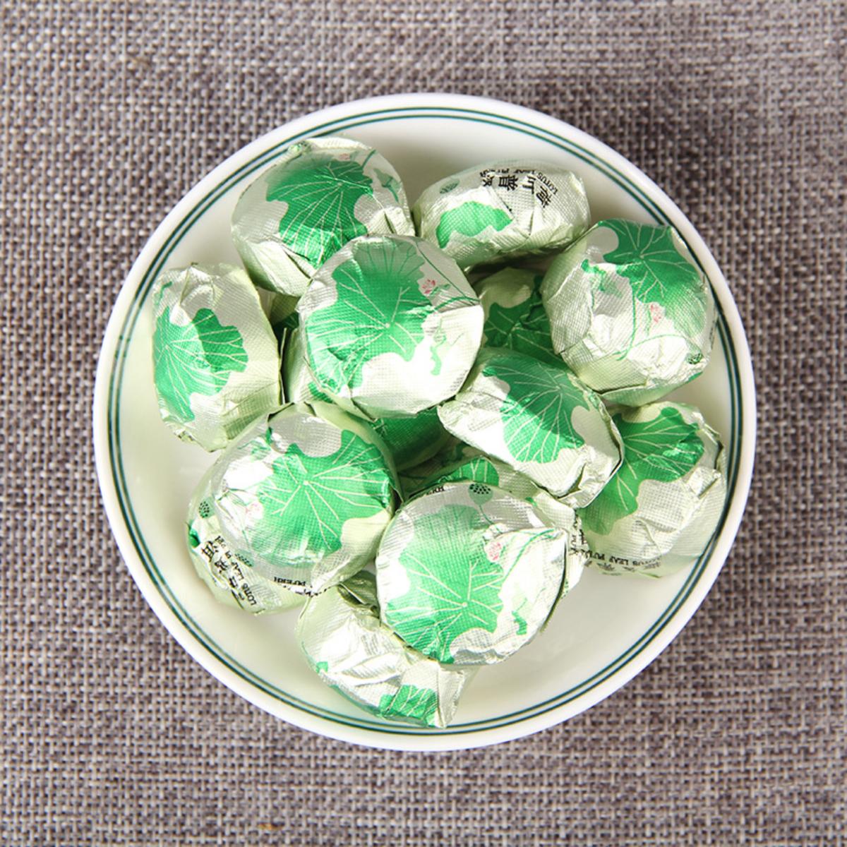 Юньнань Пуэр Туо Пуэр Чай Спелый Пуэр с листьями лотоса Китайский чайный торт для здоровья