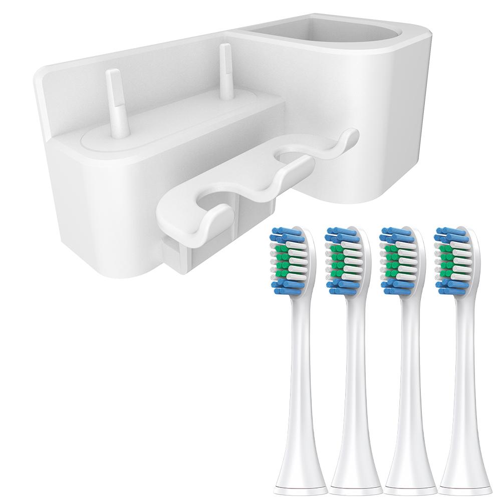 Wall Mounted Toothbrush Holder with 4 Replacement Brush Heads Compatible with Philips Sonicare Electric Toothbrush for 4100 1100
Wall Mounted Toothbrush Holder with 4 Replacement Brush Heads Compatible with Philips Sonicare Electric Toothbrush for 4100 1100