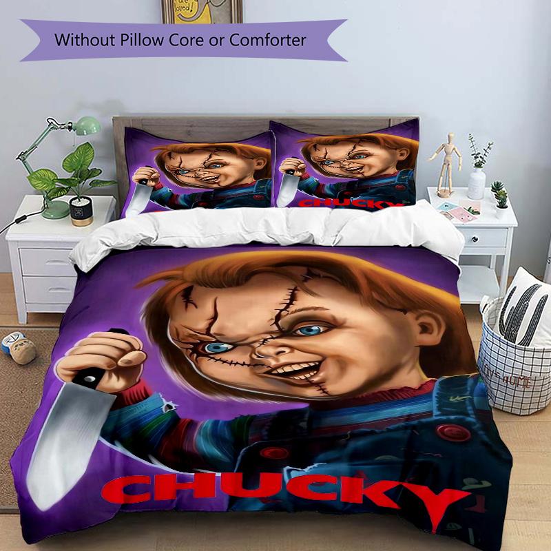 3pcs Chucky The Loyal Subjects of Horror Bedding Set Includes Quilt Cover and Pillowcases, Suitable for All Seasons H017 135x200cm
3pcs Chucky The Loyal Subjects of Horror Bedding Set Includes Quilt Cover and Pillowcases, Suitable for All Seasons H017 135x200cm