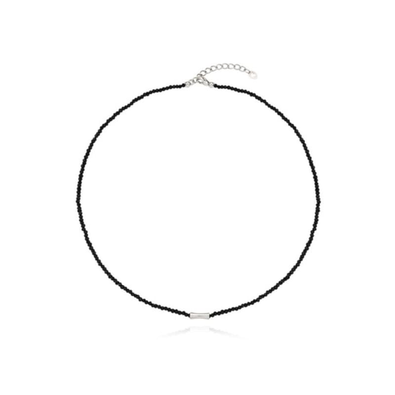 Tirr Lirr Beaded Black Glass Bar Necklace TNVBRW00005M single type
Tirr Lirr Beaded Black Glass Bar Necklace TNVBRW00005M single type