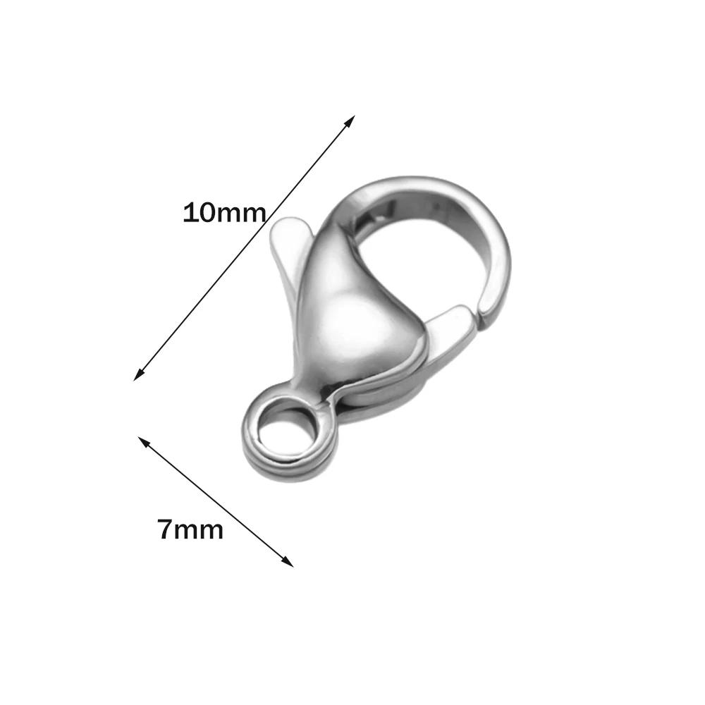 100pcs 9/10/11/12/13mm Stainless Steel Lobster Clasps Chain Claw Connectors for Bracelet Necklace DIY Jewelry Making 2035 100 Pieces
100pcs 9/10/11/12/13mm Stainless Steel Lobster Clasps Chain Claw Connectors for Bracelet Necklace DIY Jewelry Making 2035 100 Pieces