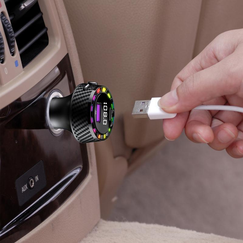 Car Phone Charger Colorful Light 2-Port Charger Fast Smart Charging Digital Display USB Type-C Integrated Microphone For 12V-24V чёрный
Car Phone Charger Colorful Light 2-Port Charger Fast Smart Charging Digital Display USB Type-C Integrated Microphone For 12V-24V чёрный