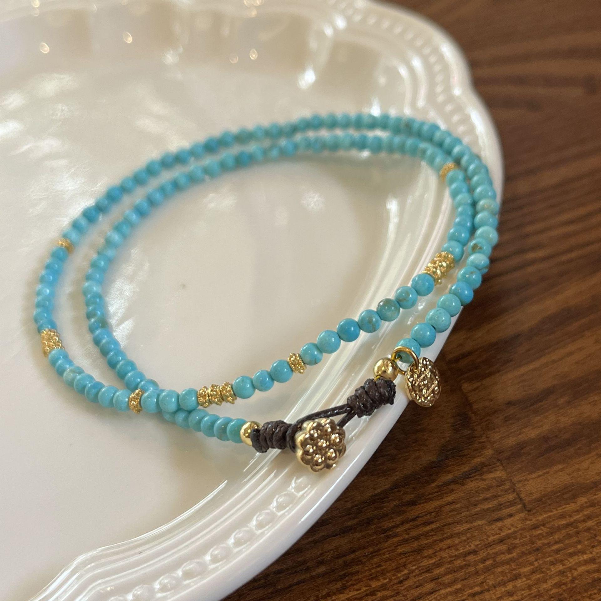 Yuan You High-End Turquoise Beaded Necklace: Non-Fading, Temperament-Personality Clavicle Chain for Women
Yuan You High-End Turquoise Beaded Necklace: Non-Fading, Temperament-Personality Clavicle Chain for Women