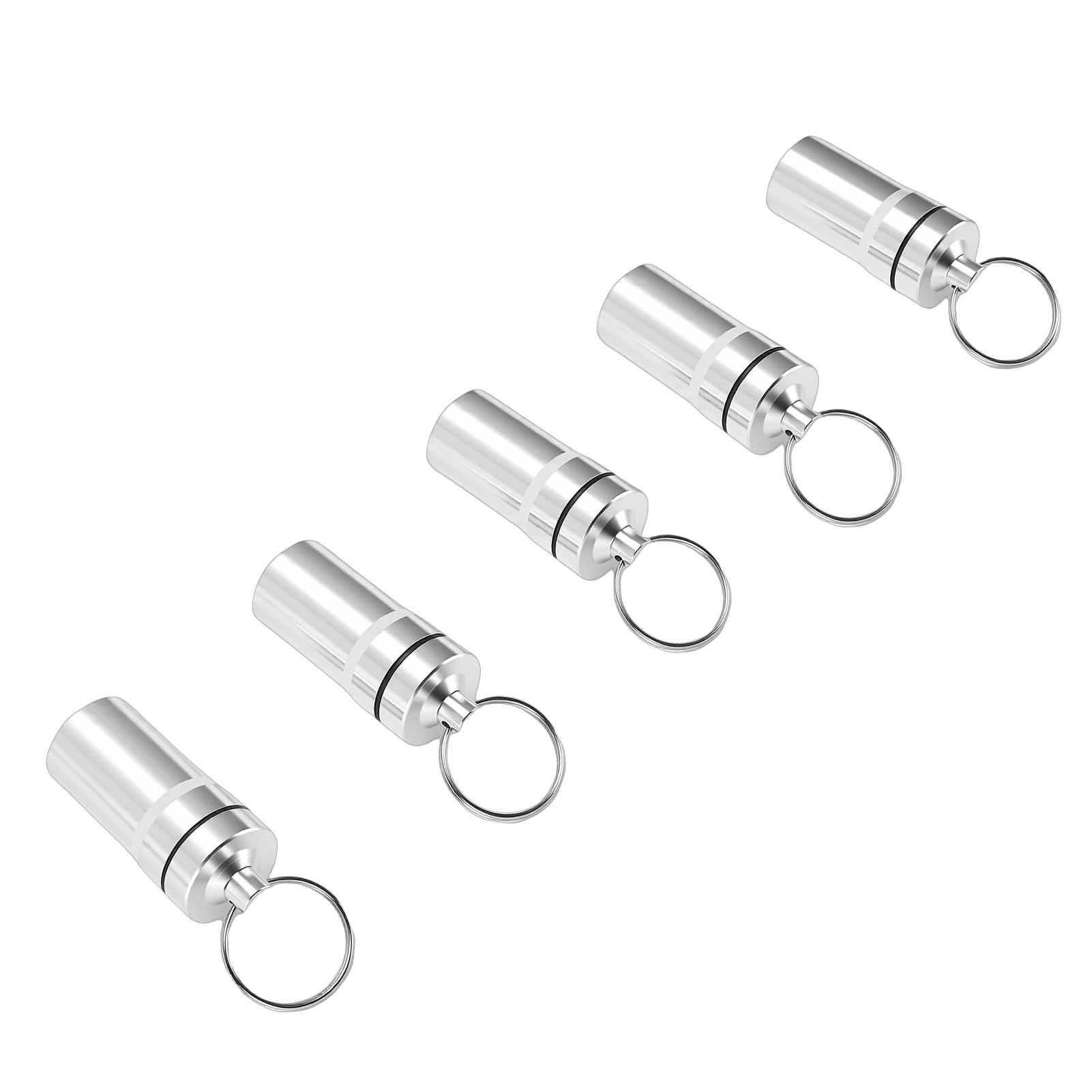 5 Pcs Mini Keychain Tablets Holder Water Proof Small Tablets Organizer Case Container with Sealed Lid Aluminum Alloy срібний
5 Pcs Mini Keychain Tablets Holder Water Proof Small Tablets Organizer Case Container with Sealed Lid Aluminum Alloy срібний