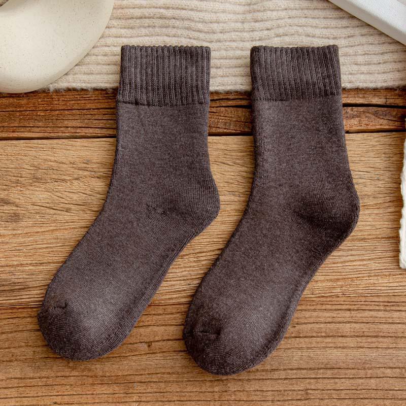 Надзвичайно товсті зимові рушникові шкарпетки - теплі чоловічі та жіночі махрові шкарпетки середньої довжини темно-коричневого кольору
Надзвичайно товсті зимові рушникові шкарпетки - теплі чоловічі та жіночі махрові шкарпетки середньої довжини темно-коричневого кольору