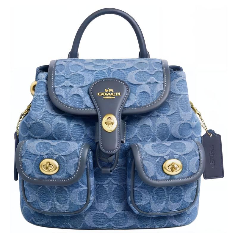 COACH Hadley 23 Classic Signature Drawstring Turnlock Closure Fabric and Split Leather Backpack Medium Women s Indigo синій
COACH Hadley 23 Classic Signature Drawstring Turnlock Closure Fabric and Split Leather Backpack Medium Women s Indigo синій