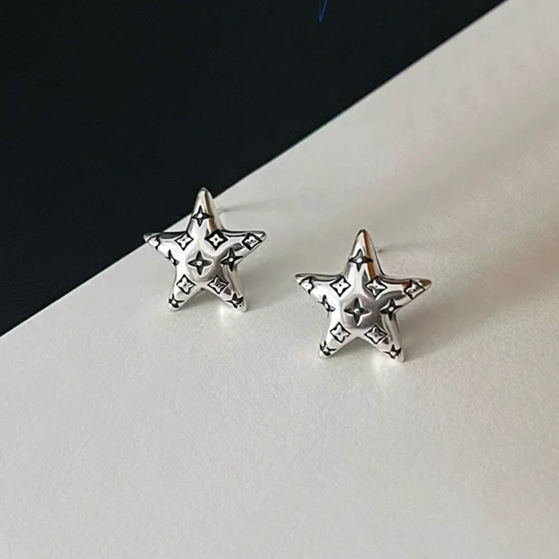 New Retro Pentagram Flower Stud Earrings in Pure Silver S925 - Women s Niche Jewelry S925 Silver
New Retro Pentagram Flower Stud Earrings in Pure Silver S925 - Women s Niche Jewelry S925 Silver
