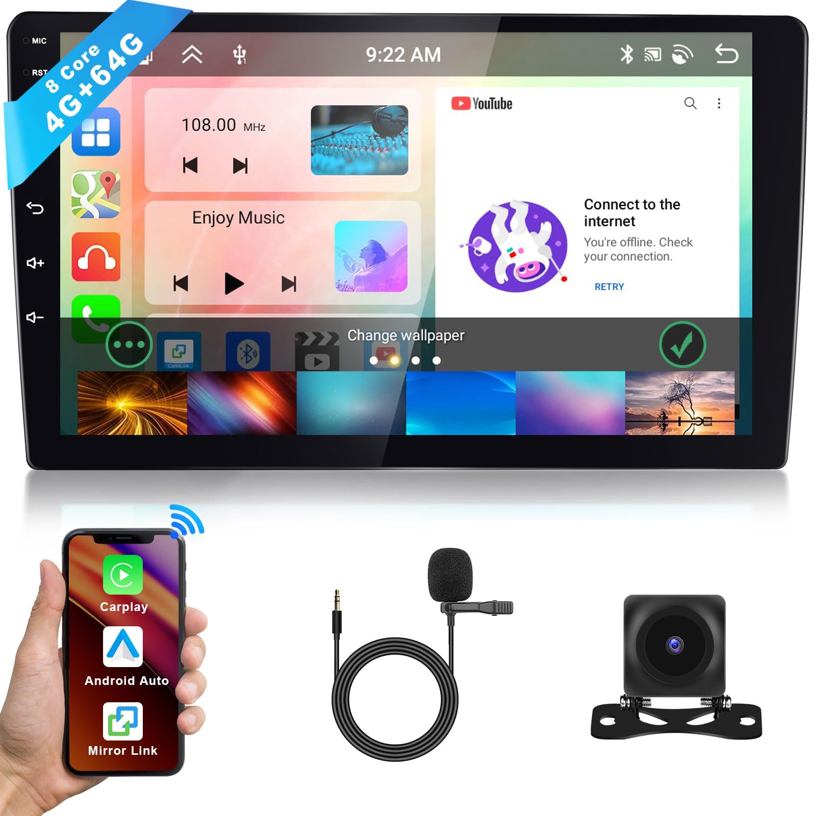 Автомобильная стереосистема Android 8 Core 2Din Audio дюймовый IPS сенсорный экран стерео GPS навигация Беспроводная Carplay Беспроводная Android Auto Mirror Link Двойной DIN автомобиль
Автомобильная стереосистема Android 8 Core 2Din Audio дюймовый IPS сенсорный экран стерео GPS навигация Беспроводная Carplay Беспроводная Android Auto Mirror Link Двойной DIN автомобиль