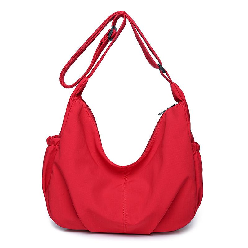 Сумка через плечо женская большая вместительная сумка хобо нейлоновая сумка через плечо красный