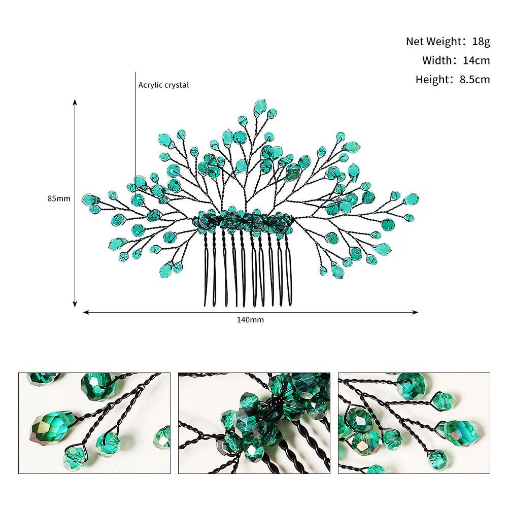 Европейская и американская ретро-гребень для волос с зелеными листьями и кристаллами для свадеб
Европейская и американская ретро-гребень для волос с зелеными листьями и кристаллами для свадеб