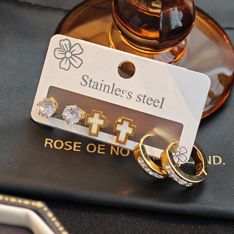 Women Bohemian Crystal Cross Ear Stud Earrings Set 3 Pair one size
Women Bohemian Crystal Cross Ear Stud Earrings Set 3 Pair one size