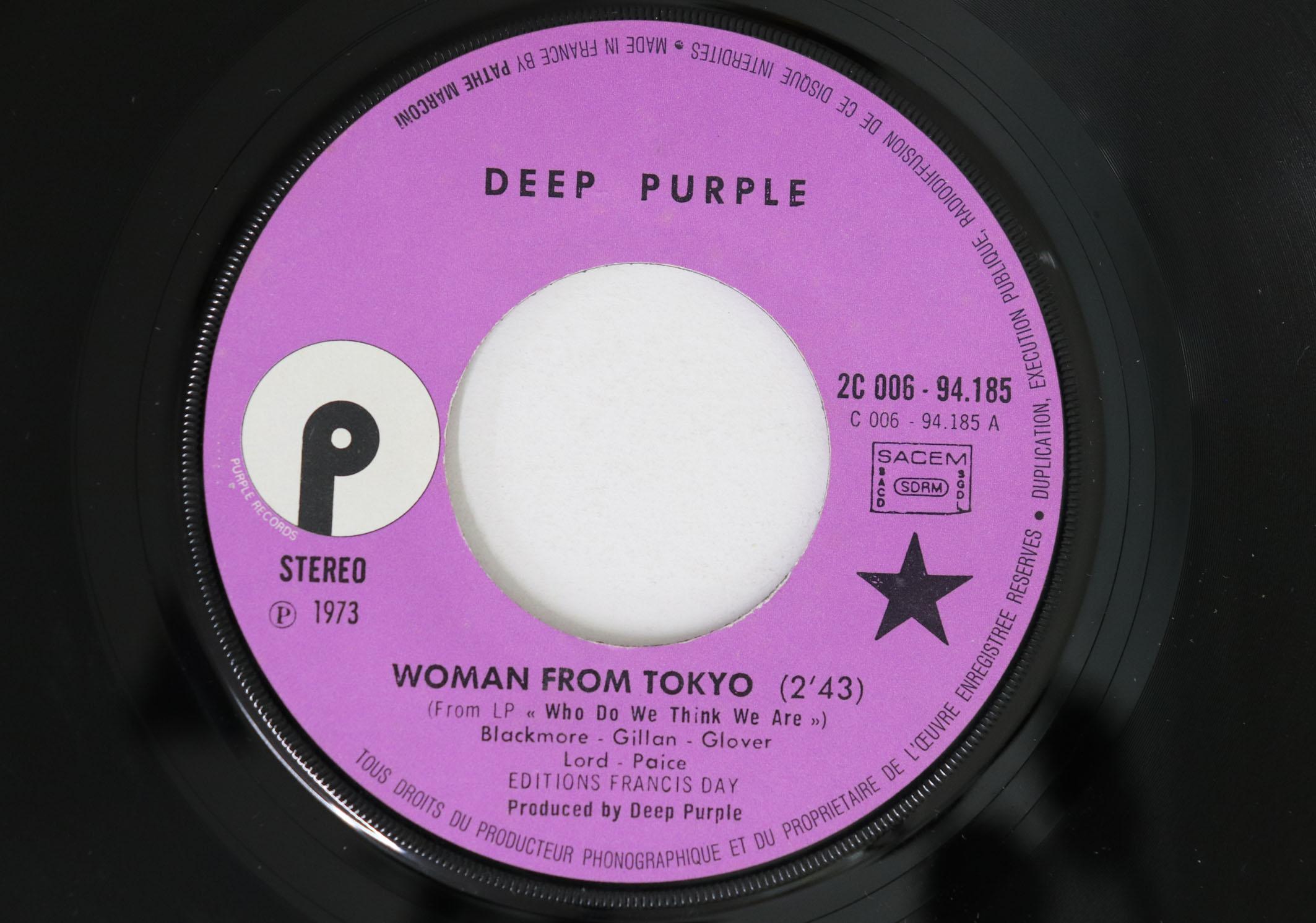 7inch Record DEEP PURPLE Woman From Tokyo Black Night 2C00694185 PURPLE 1973 France Rock Used
7inch Record DEEP PURPLE Woman From Tokyo Black Night 2C00694185 PURPLE 1973 France Rock Used
