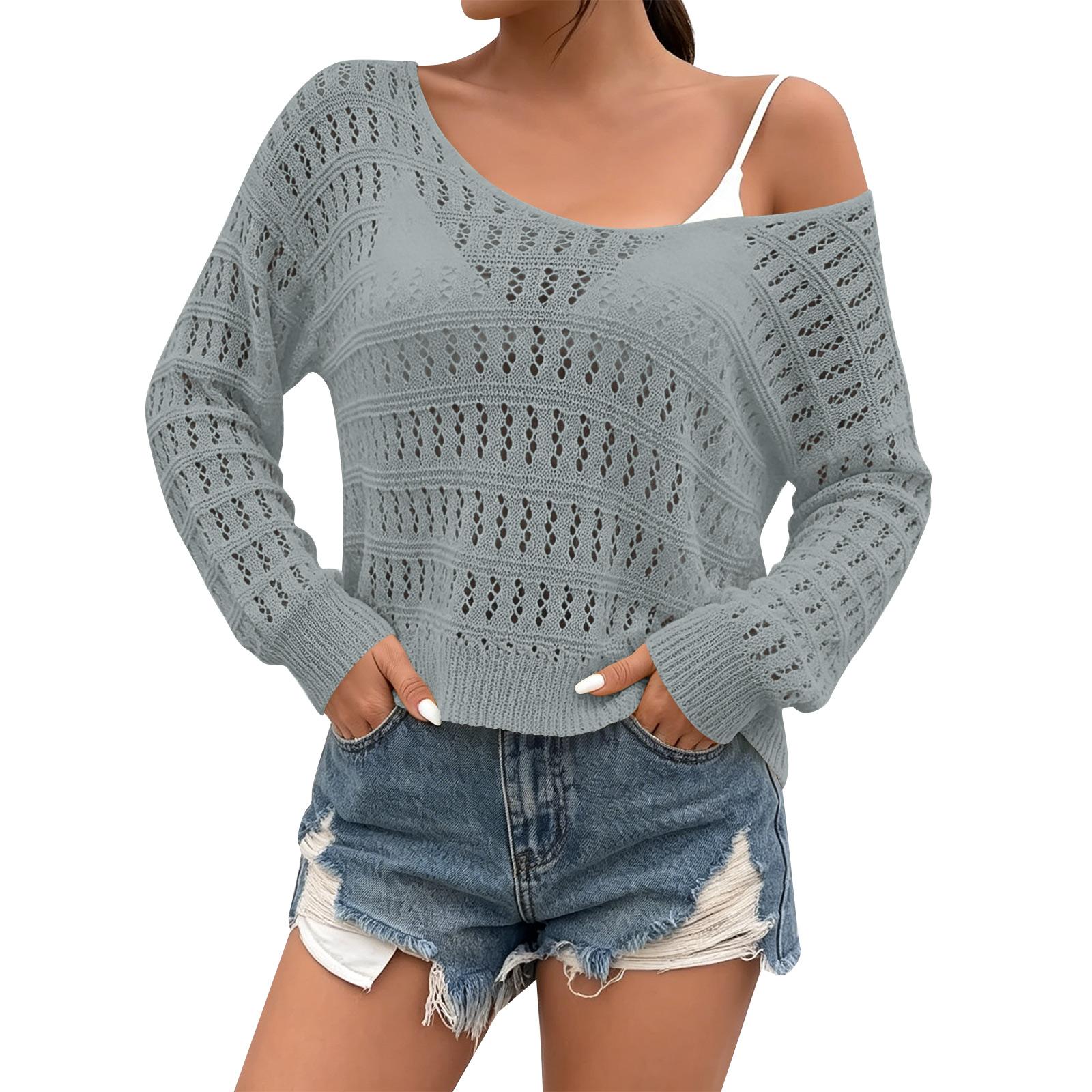 Women’s Long Sleeve Crochet Knit Pullover Lightweight Loose Fit Sweater Scoop Neck Casual Hollow Out Top for Spring Fall XL
Women’s Long Sleeve Crochet Knit Pullover Lightweight Loose Fit Sweater Scoop Neck Casual Hollow Out Top for Spring Fall XL