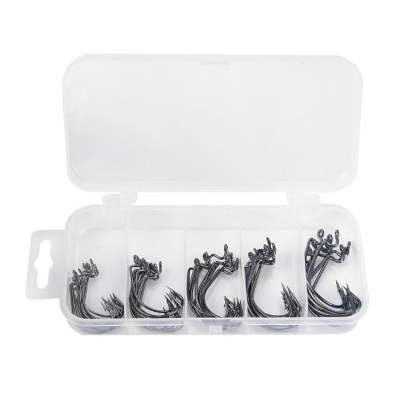 50Pcs Highly Carbon Steel Barbed Fishing Hook Worm Soft Baits Jig Fishes Hook 1
50Pcs Highly Carbon Steel Barbed Fishing Hook Worm Soft Baits Jig Fishes Hook 1