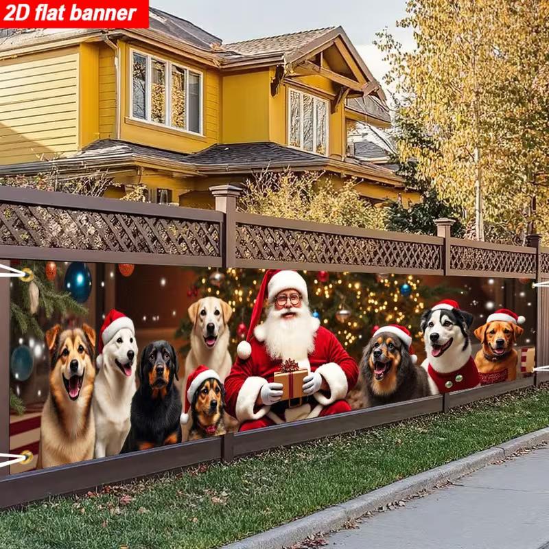 2D Christmas Santa & Dogs Fence Banner, Cute Dog Holiday Outdoor Decor 47.2x31.5inch/120*80cm
2D Christmas Santa & Dogs Fence Banner, Cute Dog Holiday Outdoor Decor 47.2x31.5inch/120*80cm