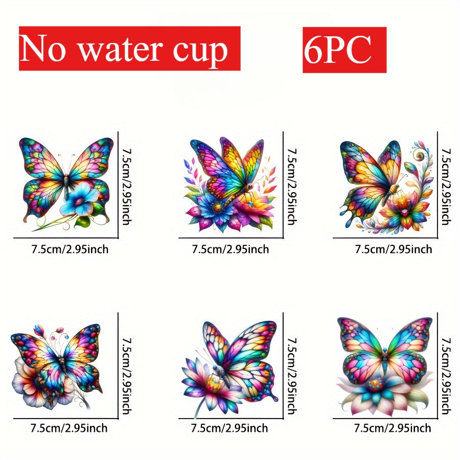 6PCS Butterfly and Flower Waterproof Stickers for Windows Cups Mug Coffee Cup Beer Can Drinking Glasses Mirrors Vinyl Decals
6PCS Butterfly and Flower Waterproof Stickers for Windows Cups Mug Coffee Cup Beer Can Drinking Glasses Mirrors Vinyl Decals