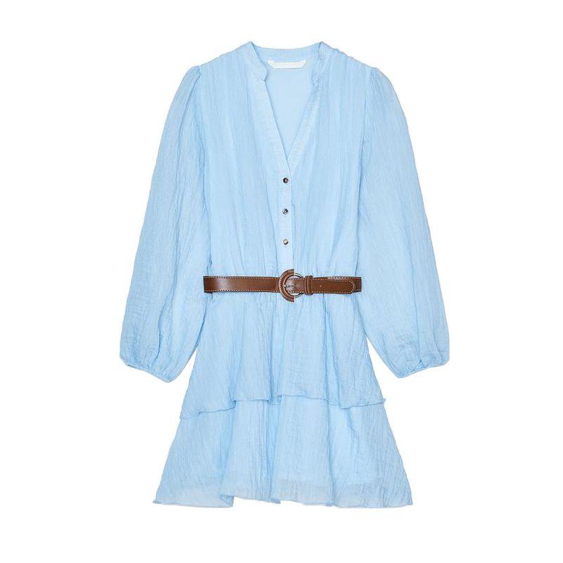 Spring and Summer Women s Clothing Color Contrast Patchwork Decorated Row Button Long Sleeves with Belt Laminated Decoration V-neck Dress 3897083 Sky Blue L
Spring and Summer Women s Clothing Color Contrast Patchwork Decorated Row Button Long Sleeves with Belt Laminated Decoration V-neck Dress 3897083 Sky Blue L