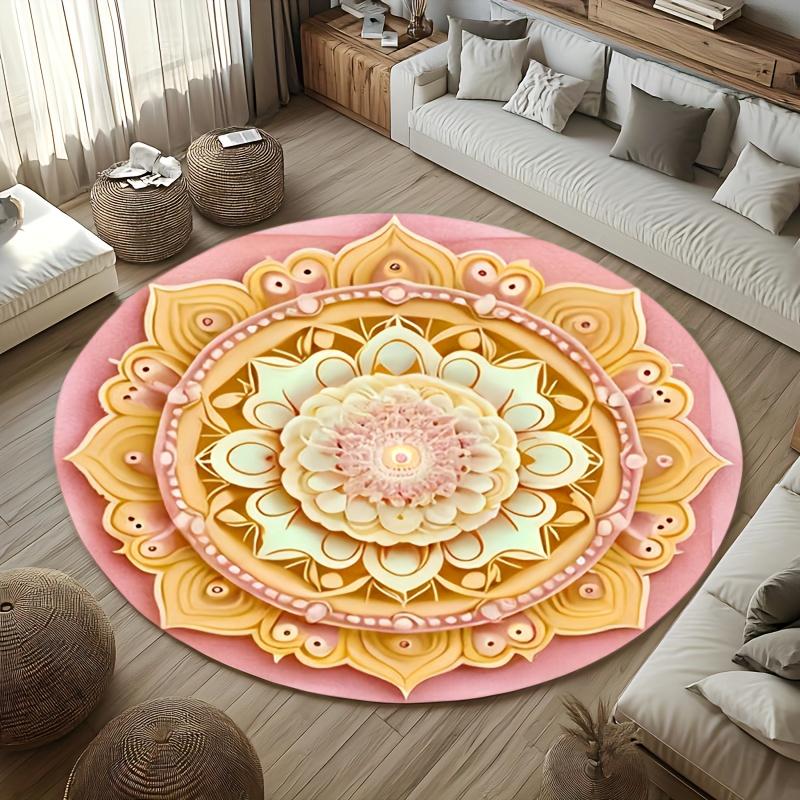 Flannel Printed Round Rug With 3D Mandala Flower Design For Kids Room Home Decor Soft Floor Mat Boho Artistic Style 60CM(23.6inch)
Flannel Printed Round Rug With 3D Mandala Flower Design For Kids Room Home Decor Soft Floor Mat Boho Artistic Style 60CM(23.6inch)