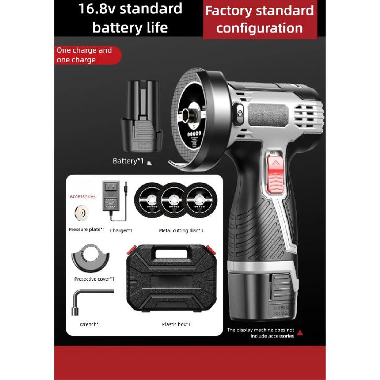28000r/min 16.8V Angle Grinder Cordless Rechargeable Grinding Polishing Tool Metal/Wood/Stone Cutting Rust Removal Grinder 16.8v standard A
28000r/min 16.8V Angle Grinder Cordless Rechargeable Grinding Polishing Tool Metal/Wood/Stone Cutting Rust Removal Grinder 16.8v standard A