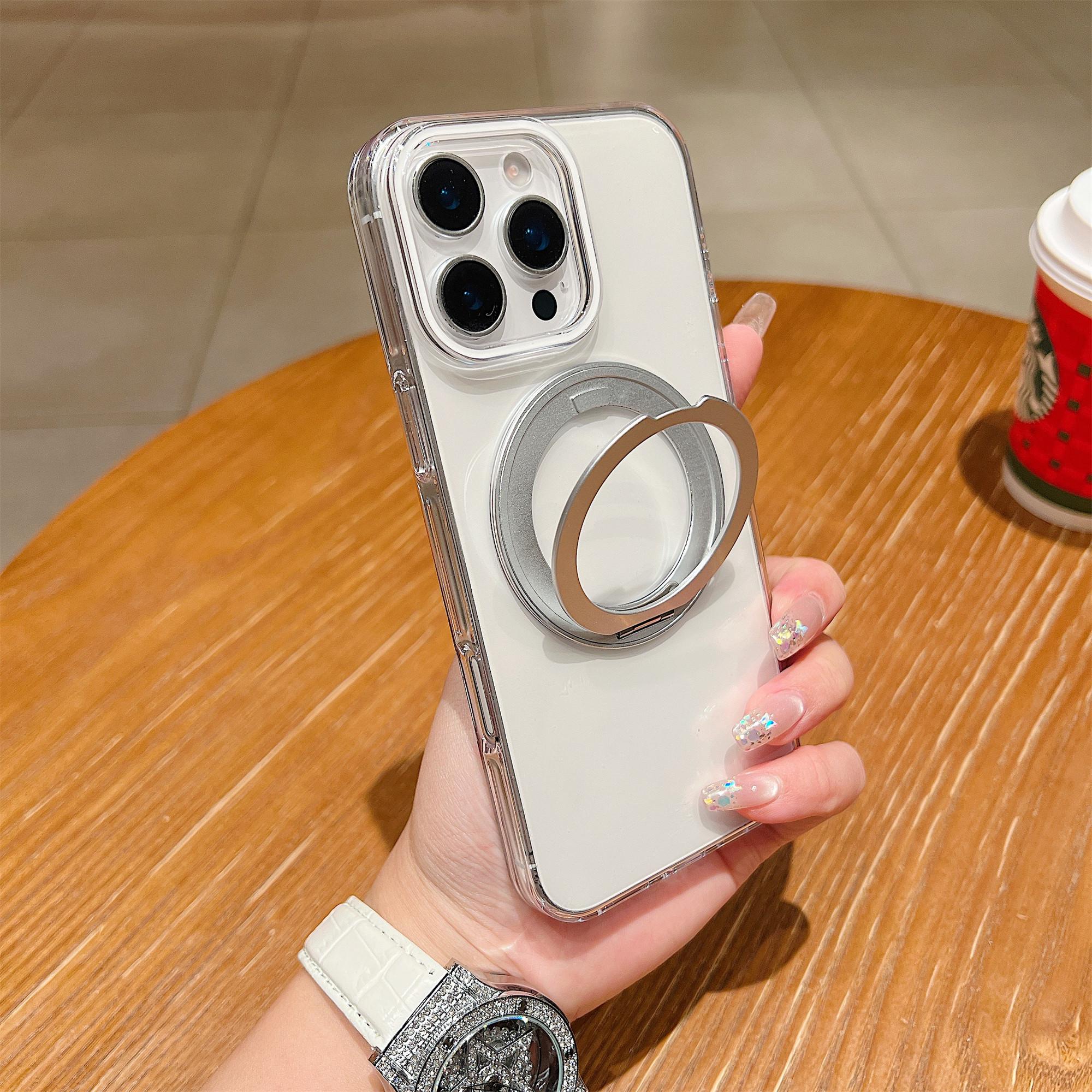 For iPhone 16 Pro Max Case Compatible with MagSafe Rotating Kickstand Clear TPU Phone Cover
For iPhone 16 Pro Max Case Compatible with MagSafe Rotating Kickstand Clear TPU Phone Cover
