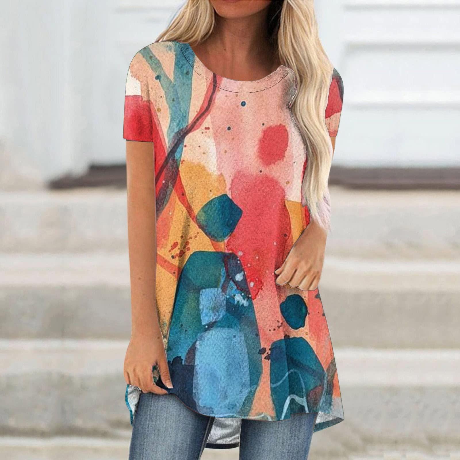 Fashion Women Summer Casual Beach Loose Round Neck Short Sleeves Printed T-Shirt Tops XL червоний
Fashion Women Summer Casual Beach Loose Round Neck Short Sleeves Printed T-Shirt Tops XL червоний