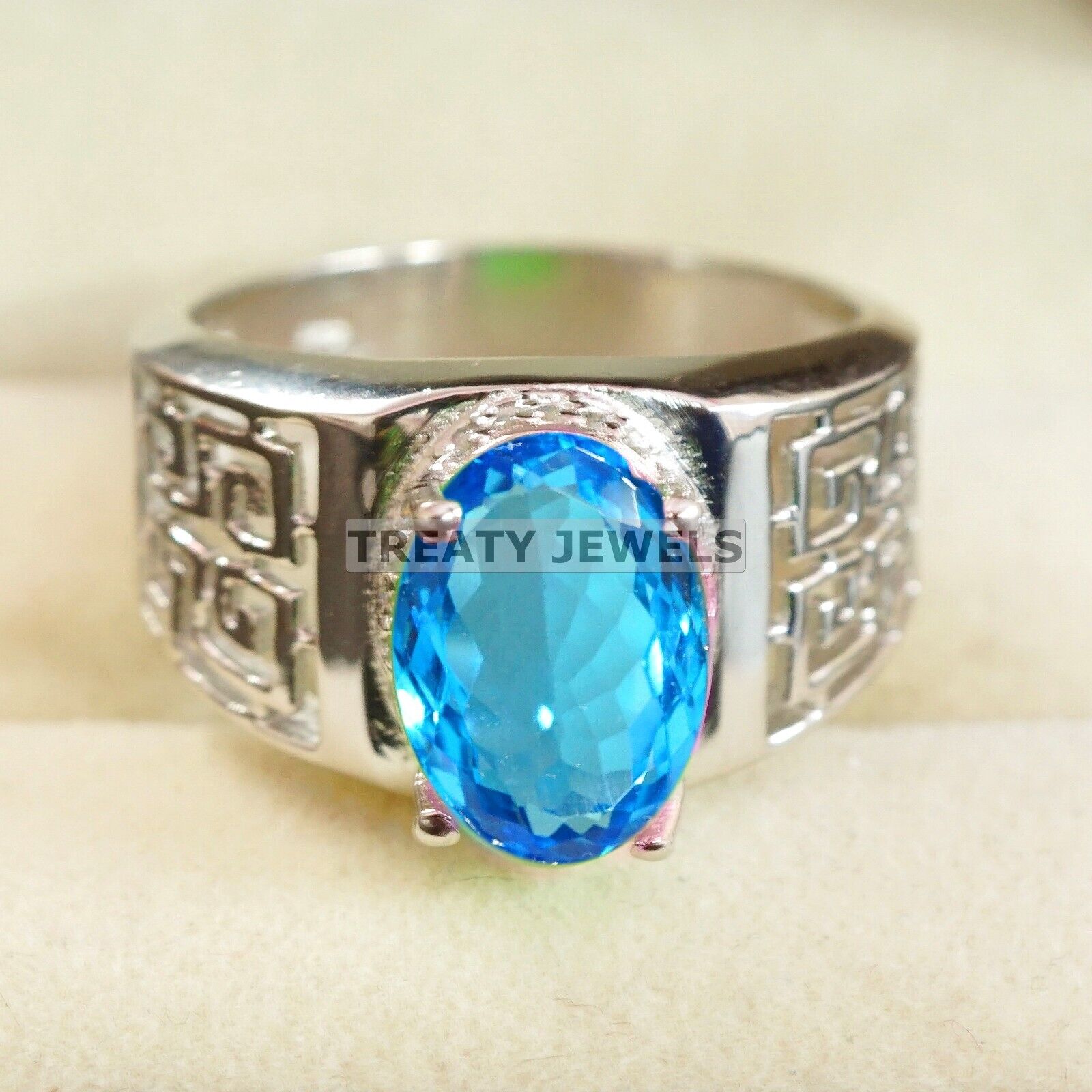 Blue Topaz Oval Cut Gemstone With 925 Sterling Silver Ring For Men s #A883 JL375669033823 4-16 US срібний
Blue Topaz Oval Cut Gemstone With 925 Sterling Silver Ring For Men s #A883 JL375669033823 4-16 US срібний