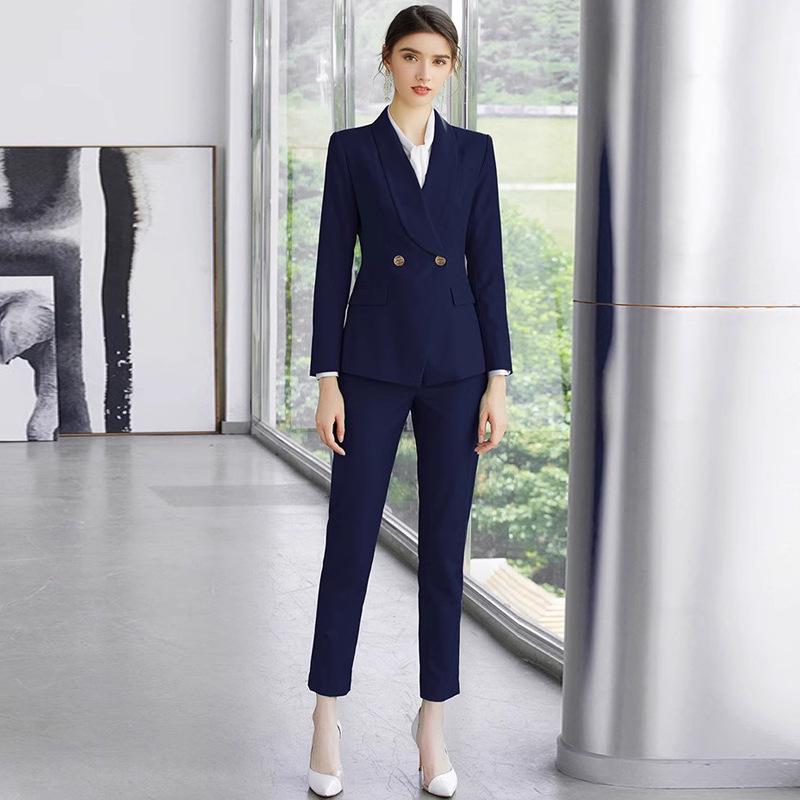 Navy Blue Shawl Collar Women s Slim Fit Business Suit Trousers for Spring and Autumn XXXL
Navy Blue Shawl Collar Women s Slim Fit Business Suit Trousers for Spring and Autumn XXXL