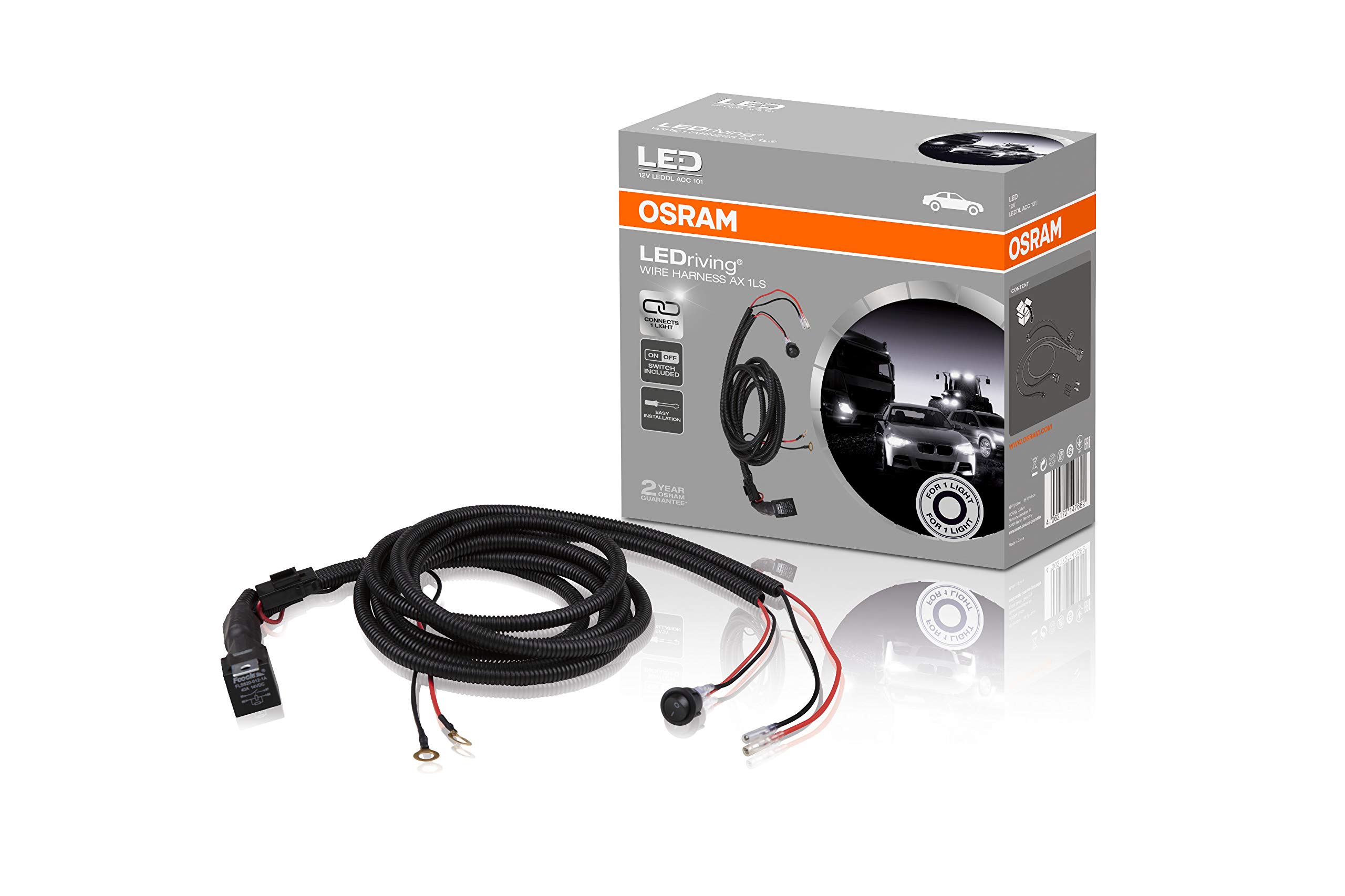 OSRAM LEDriving WIRE HARNESS AX 1LS, car light strip harness, light bar wiring kit, cable set for installing a light source, car headlight adapter
OSRAM LEDriving WIRE HARNESS AX 1LS, car light strip harness, light bar wiring kit, cable set for installing a light source, car headlight adapter