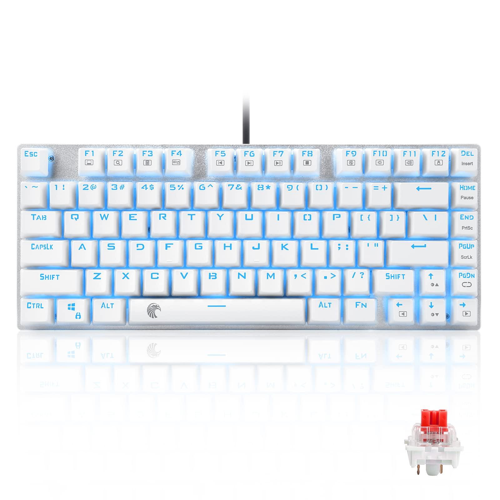 Gaming Keyboard 81 Keys Red Axis Mechanical Keyboard USB Connection Wired Keys Blue LED Backlight Waterproof English Layout Keyboard for Gamers
Gaming Keyboard 81 Keys Red Axis Mechanical Keyboard USB Connection Wired Keys Blue LED Backlight Waterproof English Layout Keyboard for Gamers