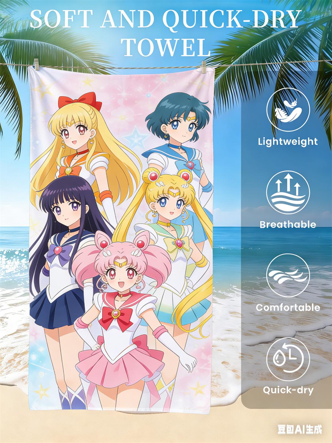 Sailor Moon Beach Towel, Anime Fan Favorite Character Print Quick-Dry Towel for Beach, Pool, Vacation , Magical Girl Enthusiasts W30*H60(CM)
Sailor Moon Beach Towel, Anime Fan Favorite Character Print Quick-Dry Towel for Beach, Pool, Vacation , Magical Girl Enthusiasts W30*H60(CM)