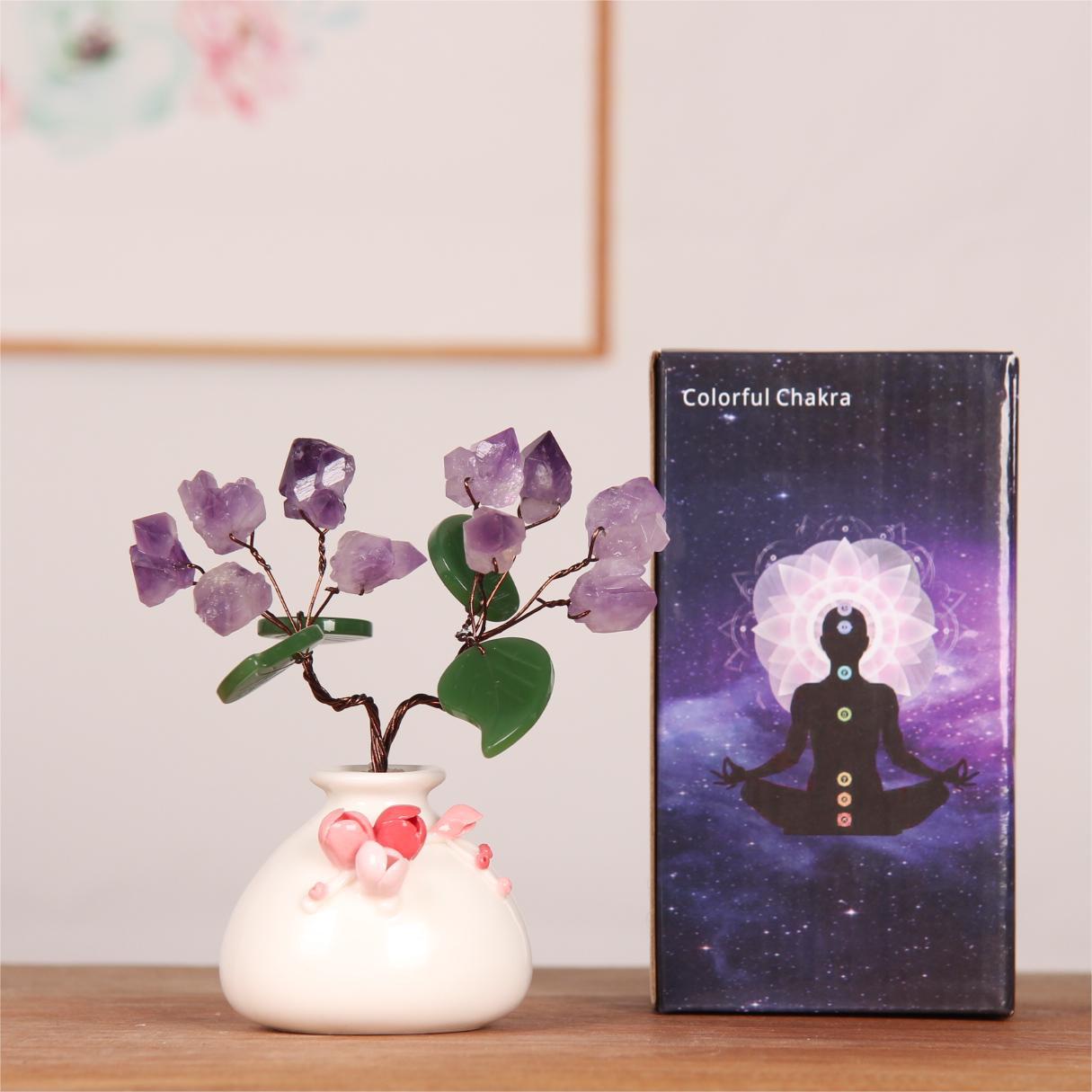 Amethyst Money Tree Crystal Ornament with Ceramic Base
Amethyst Money Tree Crystal Ornament with Ceramic Base