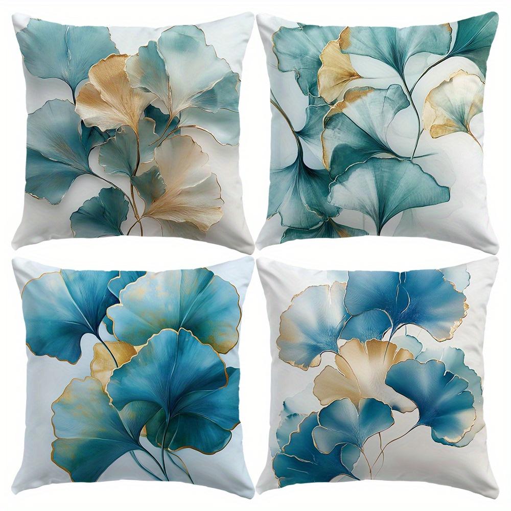 4-piece Polyester Ginkgo Leaf Pillowcase Set, Blue and Gold Mix, Suitable for Living Room Sofa and Bed, Ideal for Summer and All 35x35cm 4pcs
4-piece Polyester Ginkgo Leaf Pillowcase Set, Blue and Gold Mix, Suitable for Living Room Sofa and Bed, Ideal for Summer and All 35x35cm 4pcs