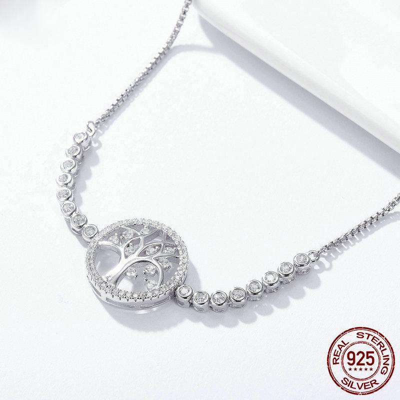 BAMOER Sale 925 Sterling Silver Tree of Life Tennis Bracelet Women Adjustable Link Chain Bracelet Silver Jewelry SCB035
BAMOER Sale 925 Sterling Silver Tree of Life Tennis Bracelet Women Adjustable Link Chain Bracelet Silver Jewelry SCB035