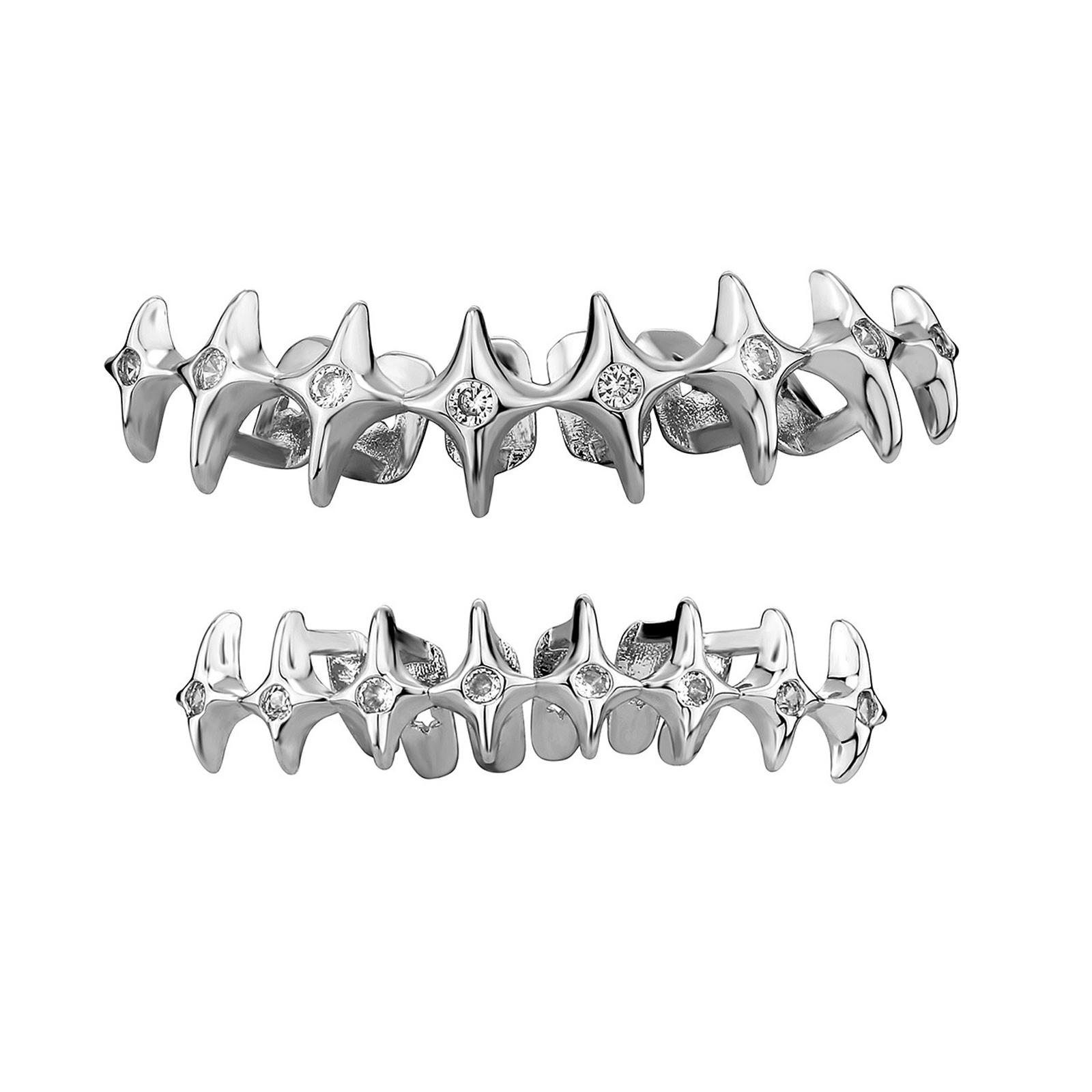 Крутые хип-хоп грилзы для рта, дизайн «Звезда», набор верхних и нижних грилз, грилзы для зубов, удобная посадка из меди серебряный
Крутые хип-хоп грилзы для рта, дизайн «Звезда», набор верхних и нижних грилз, грилзы для зубов, удобная посадка из меди серебряный