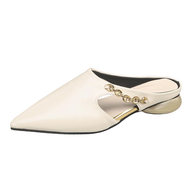 New Hollow-out Baotou Semi-slippers Summer New Metal Chain Pointed Toe Shallow Mouth Thick Heel Wear Lazy Drag 35
New Hollow-out Baotou Semi-slippers Summer New Metal Chain Pointed Toe Shallow Mouth Thick Heel Wear Lazy Drag 35