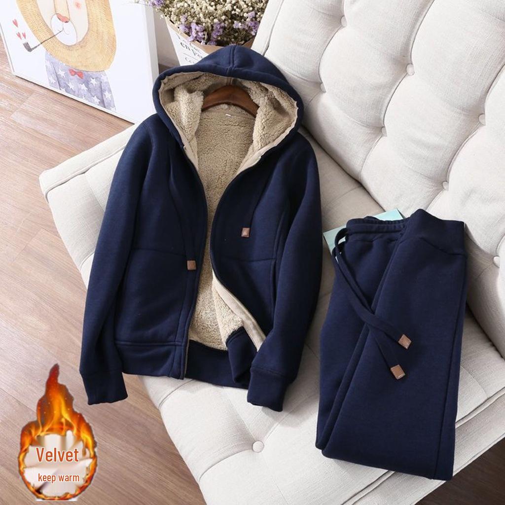 2024 Женский Модный Худи с Флисовой Подкладкой и Утепленный Костюм-Двойка для Осени/Зимы, Повседневная Спортивная Одежда L темно-синий
2024 Женский Модный Худи с Флисовой Подкладкой и Утепленный Костюм-Двойка для Осени/Зимы, Повседневная Спортивная Одежда L темно-синий