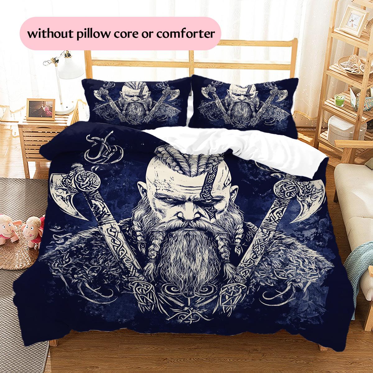 Viking Warrior Pattern Bedding Quilt Set Quilt Cover Pillowcase Home Decoration Gift (1 * duvet cover + 2 * pillowcase, without core) 135x200cm
Viking Warrior Pattern Bedding Quilt Set Quilt Cover Pillowcase Home Decoration Gift (1 * duvet cover + 2 * pillowcase, without core) 135x200cm