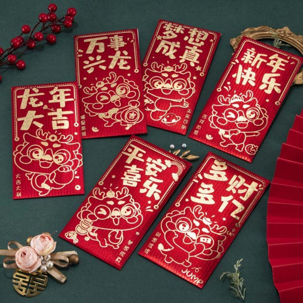6pcs 2024 New Year Chinese Red Envelope Chinese Style Money Bags Money Pocket Spring Festival C
6pcs 2024 New Year Chinese Red Envelope Chinese Style Money Bags Money Pocket Spring Festival C
