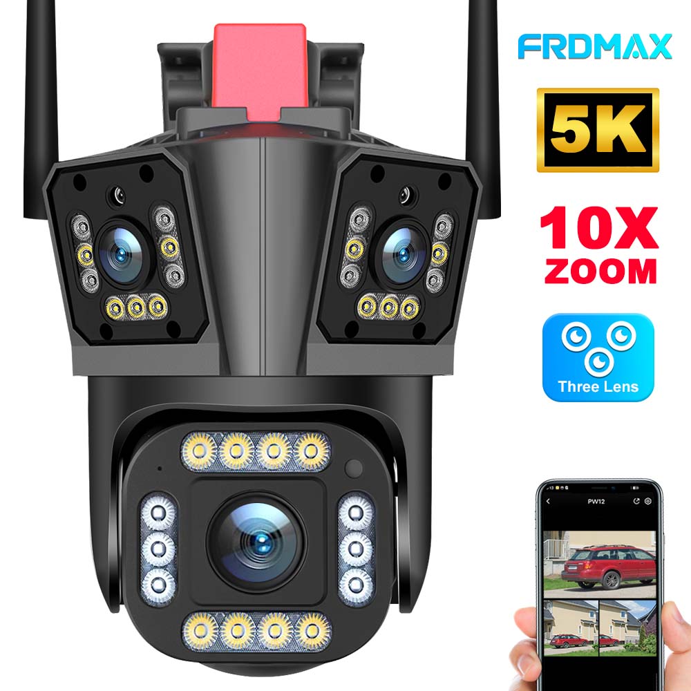 5K 12MP WiFi IP Outdoor Wireless Security Camera Three Lens 10X Zoom Auto Tracking CCTV PTZ Cam Waterproof Surveillance 5K Camera No Card
5K 12MP WiFi IP Outdoor Wireless Security Camera Three Lens 10X Zoom Auto Tracking CCTV PTZ Cam Waterproof Surveillance 5K Camera No Card