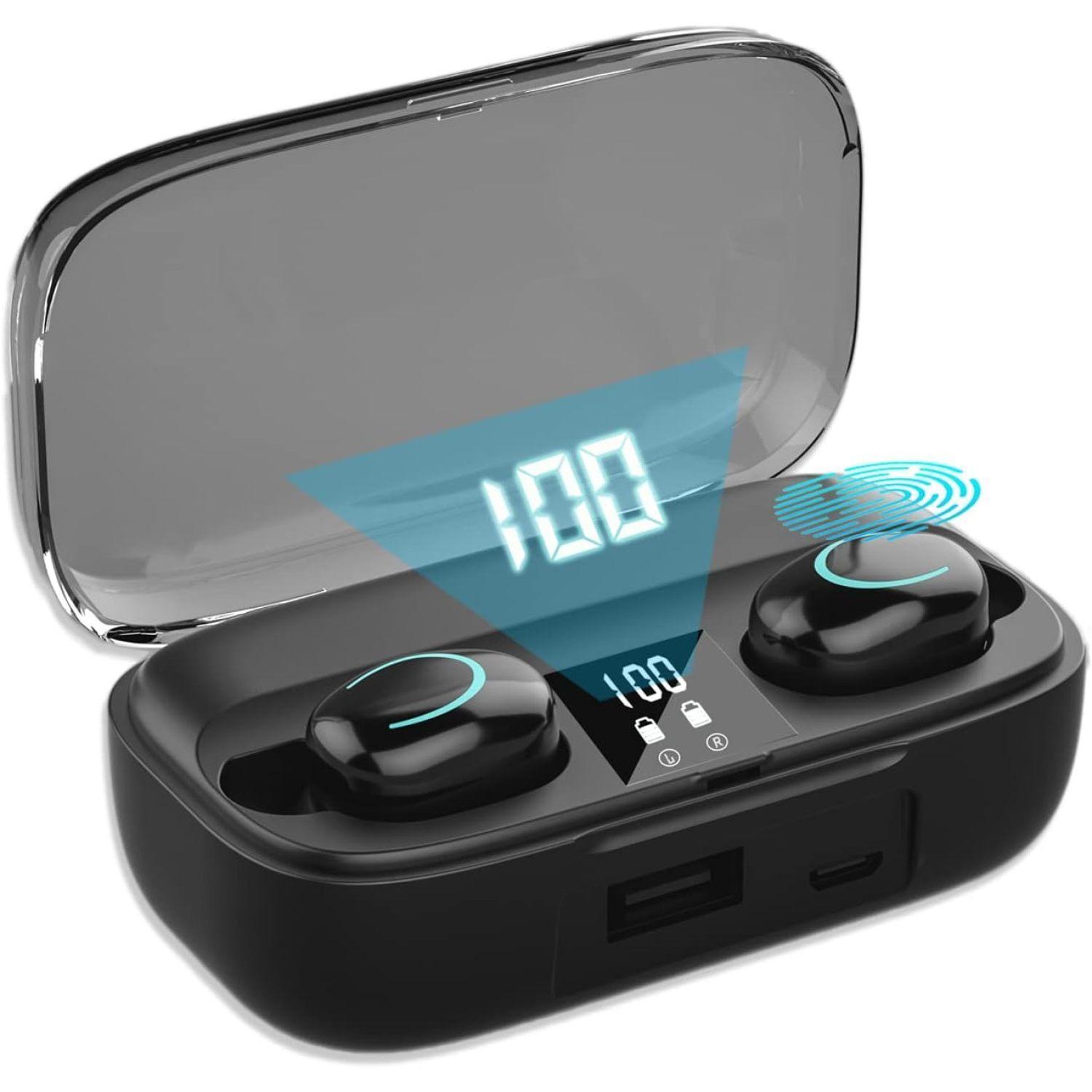 Bluetooth-наушники Спортивные водонепроницаемые TWS Беспроводные Bluetooth-наушники с микрофоном чёрный
Bluetooth-наушники Спортивные водонепроницаемые TWS Беспроводные Bluetooth-наушники с микрофоном чёрный