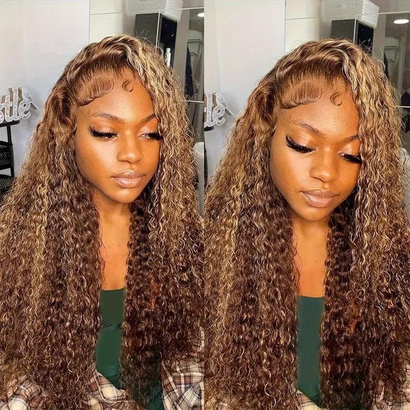 Front lace wig cross-border African hot selling piano color small curly long curly hair full headset золотий/коричневий
Front lace wig cross-border African hot selling piano color small curly long curly hair full headset золотий/коричневий