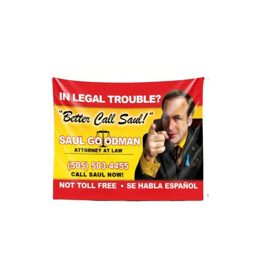 1PC Funny Better Call Saul Saul Goodman Poster Tapestry Wrinkle Resistant Soft Lightweight Portable Wall Hanging For Dorm 74x94cm(29x37in)
1PC Funny Better Call Saul Saul Goodman Poster Tapestry Wrinkle Resistant Soft Lightweight Portable Wall Hanging For Dorm 74x94cm(29x37in)