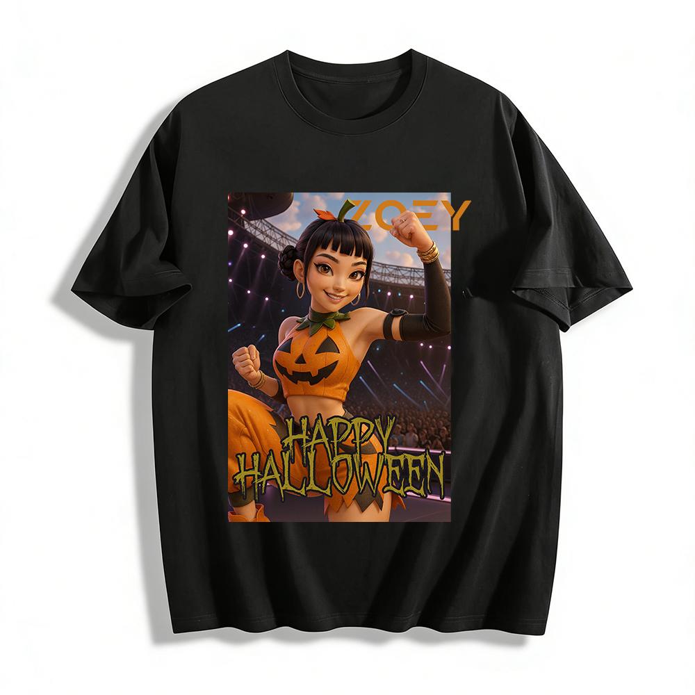 Halloween Pumpkin Fighter Girl Print Casual Top Trendy Festival Themed Loose Fit T-Shirt Pure cotton T-shirt XXS
Halloween Pumpkin Fighter Girl Print Casual Top Trendy Festival Themed Loose Fit T-Shirt Pure cotton T-shirt XXS