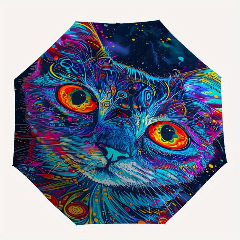 1pc Psychedelic Cat Automatic Open/Close Exquisite Umbrella - Compact Travel Umbrella, 8-Rib Heavy-Duty Construction, Ideal Gift, Outdoor Ac
1pc Psychedelic Cat Automatic Open/Close Exquisite Umbrella - Compact Travel Umbrella, 8-Rib Heavy-Duty Construction, Ideal Gift, Outdoor Ac