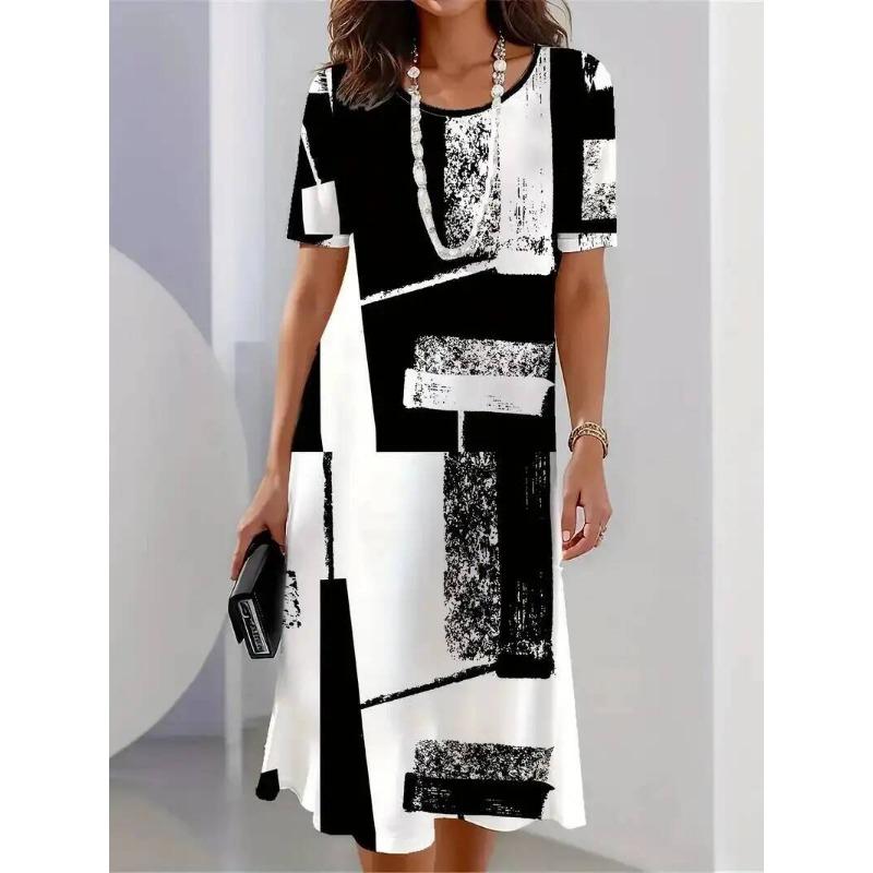 Vintage Women s Dresses Striped Printed Elegant Casual Short Sleeve Dresses Fashion Oversized Women s Dresses S
Vintage Women s Dresses Striped Printed Elegant Casual Short Sleeve Dresses Fashion Oversized Women s Dresses S