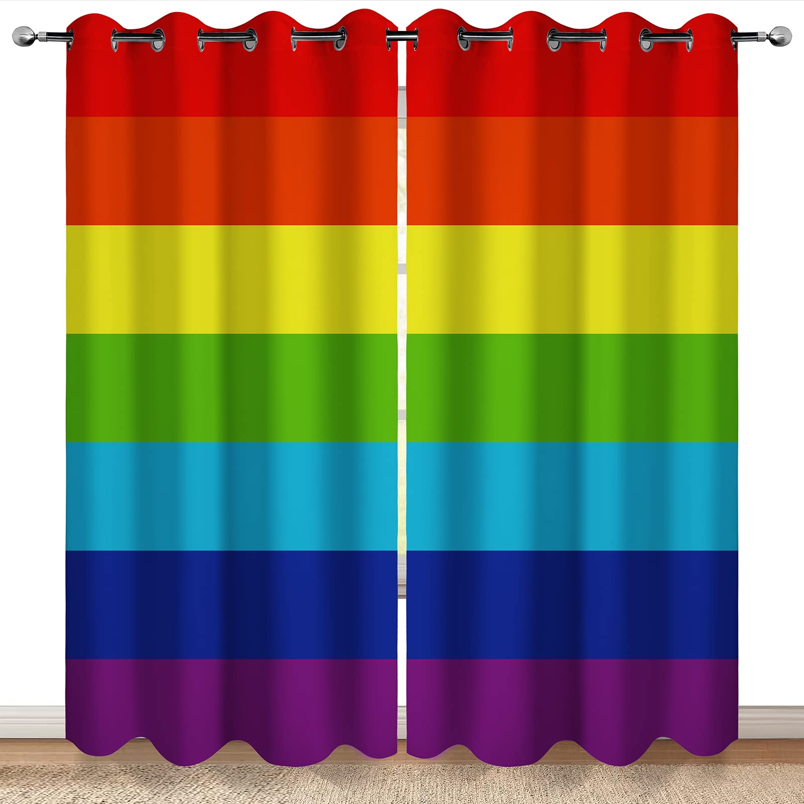 Colorful Rainbow Bedroom Drapes Home Blackout Drapes ideal for Girls Room Decor Window Opening Drapes ideal for Nursery Daughter Room Set of 2 W55 X H120cm X 2&Grommet Top
Colorful Rainbow Bedroom Drapes Home Blackout Drapes ideal for Girls Room Decor Window Opening Drapes ideal for Nursery Daughter Room Set of 2 W55 X H120cm X 2&Grommet Top